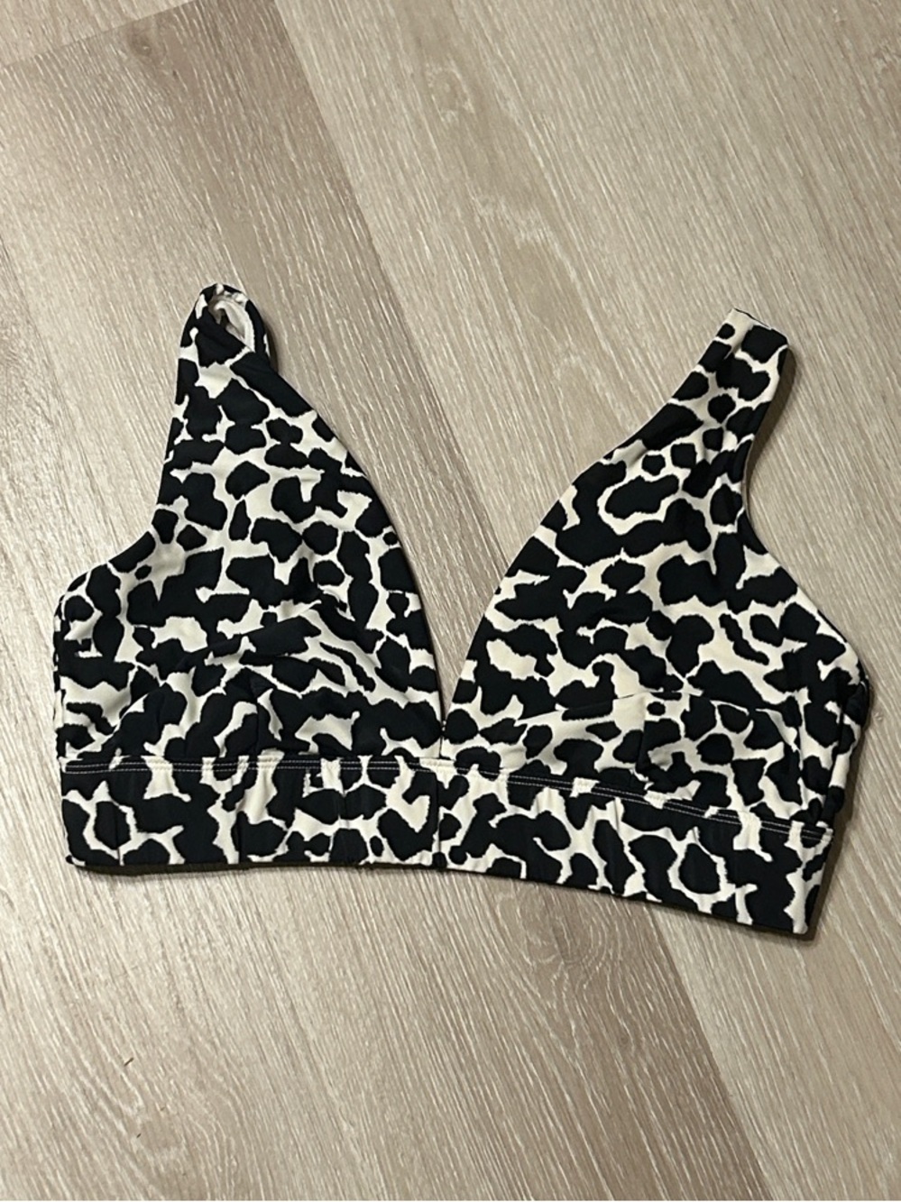 Time & Tru Animal Print Thick Strap Bralette Style Swim Suit Top Sz XL